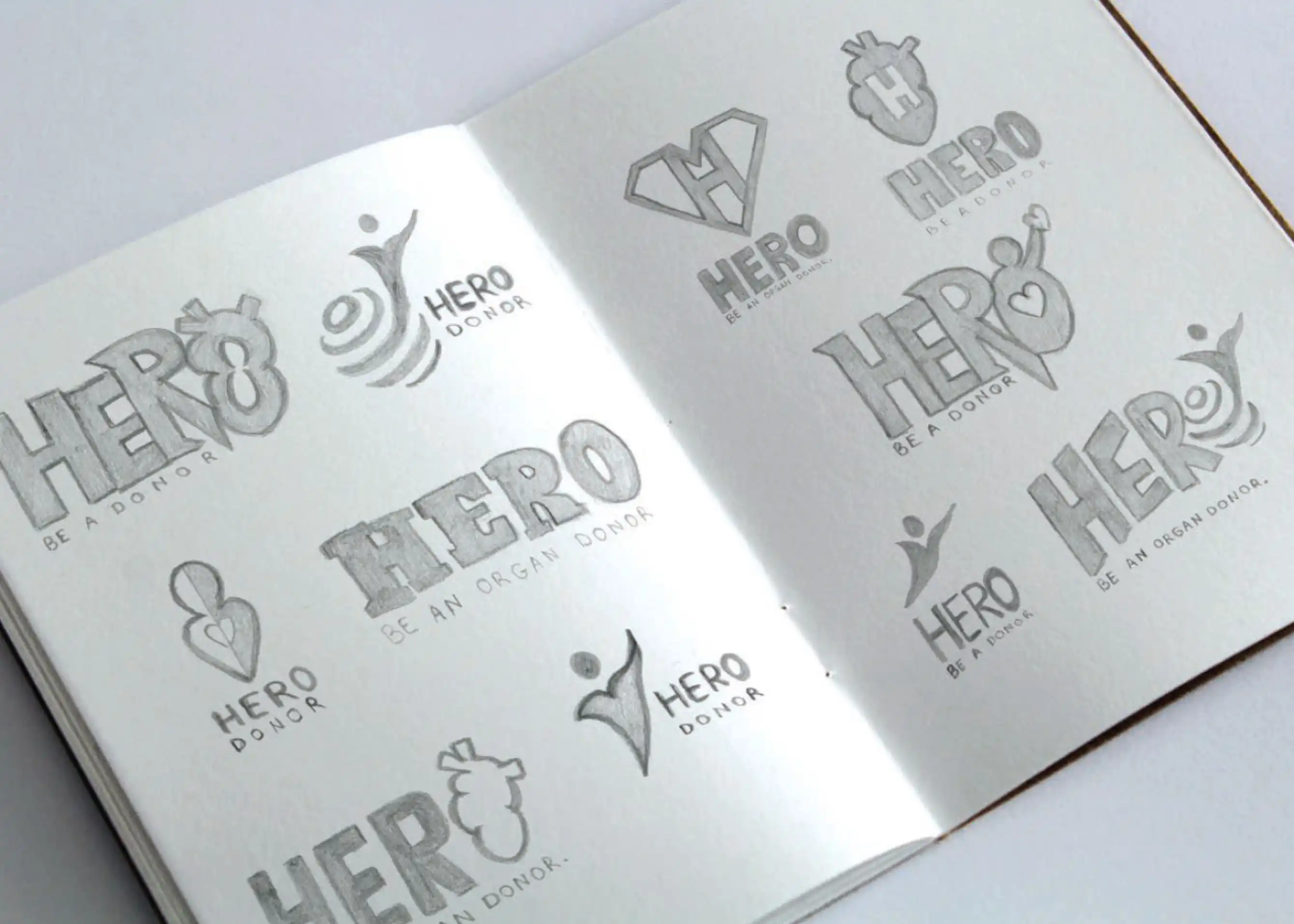 Hero Be A Donor Logo Skectches