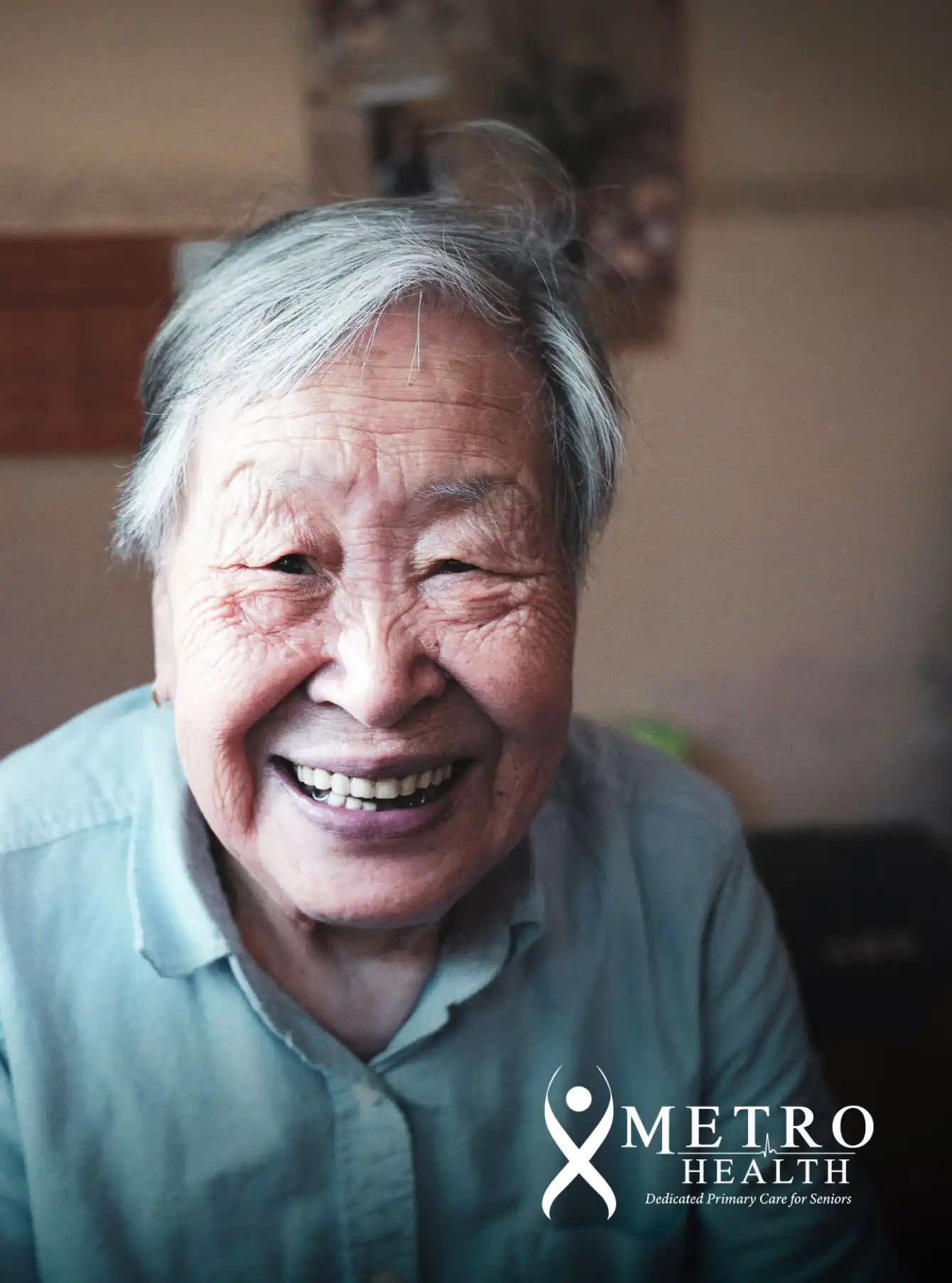 Elderly asian woman smiling